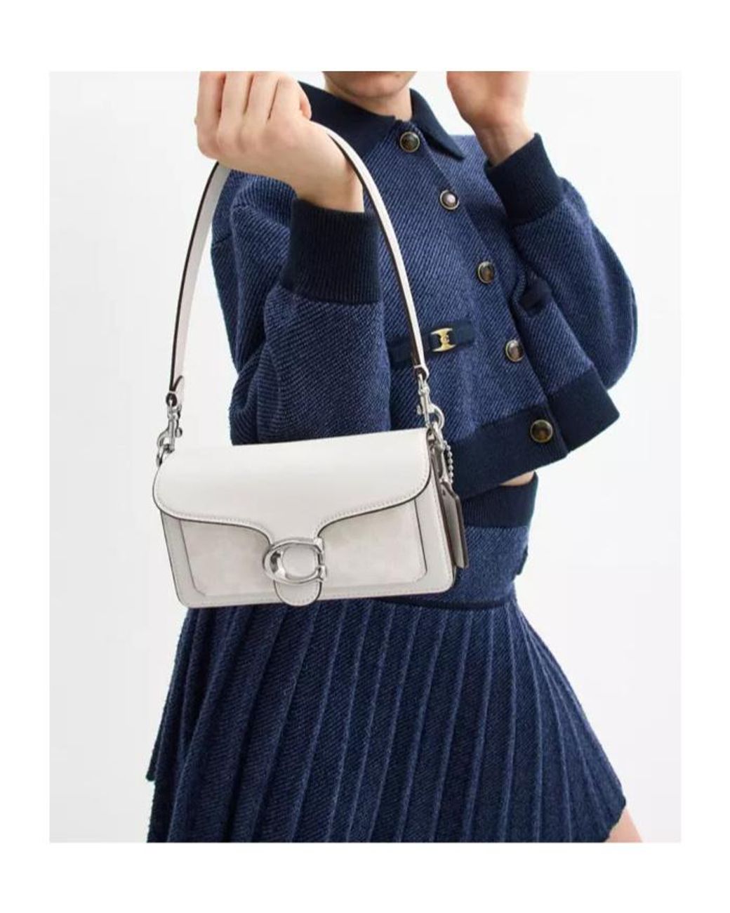 COACH White Tabby Monogrammed Shoulder Bag