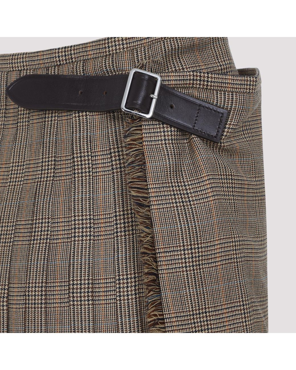 Phoebe Philo Brown Belted Pleated Mini Skirt