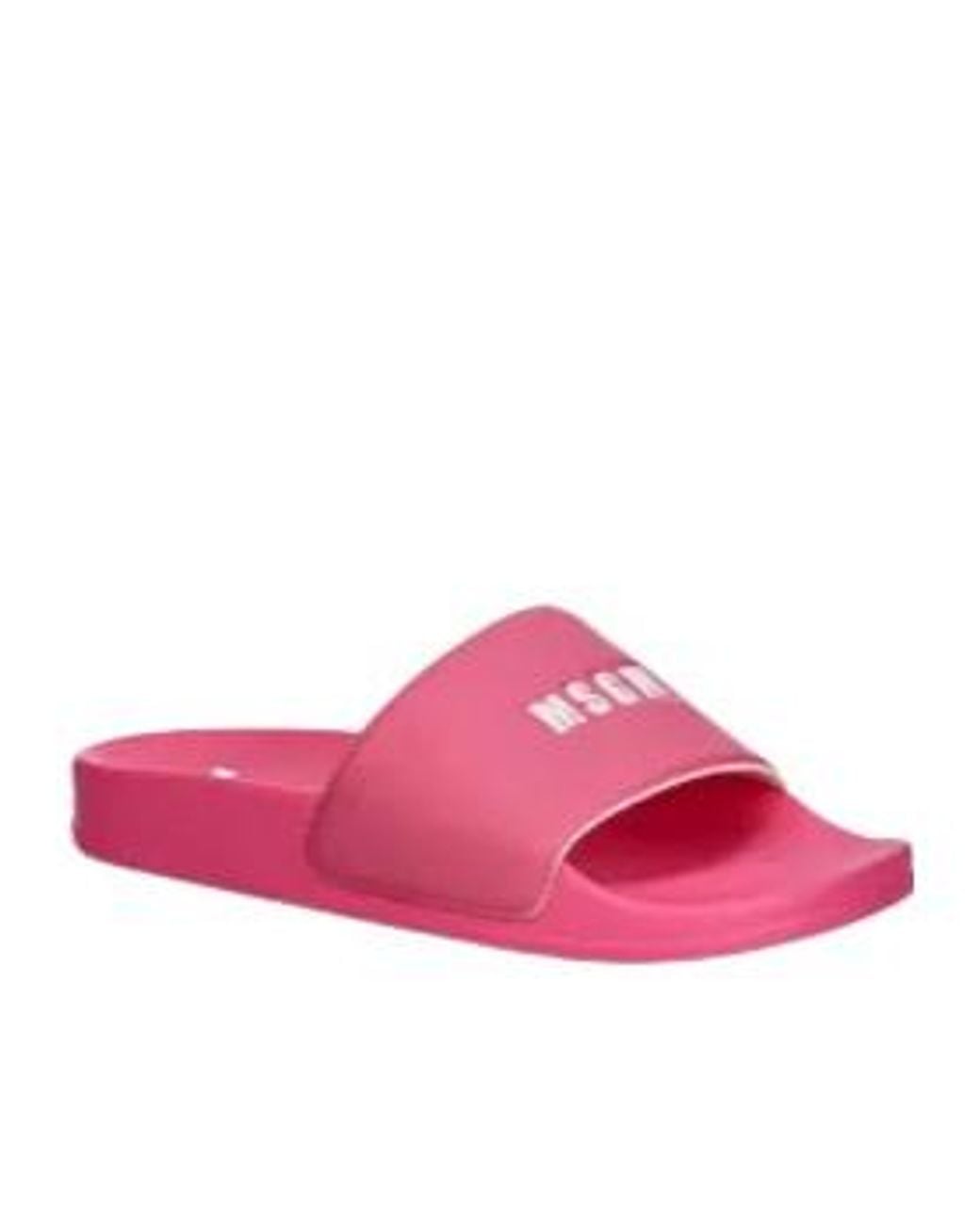 MSGM Pink Logo-Embossed Slides