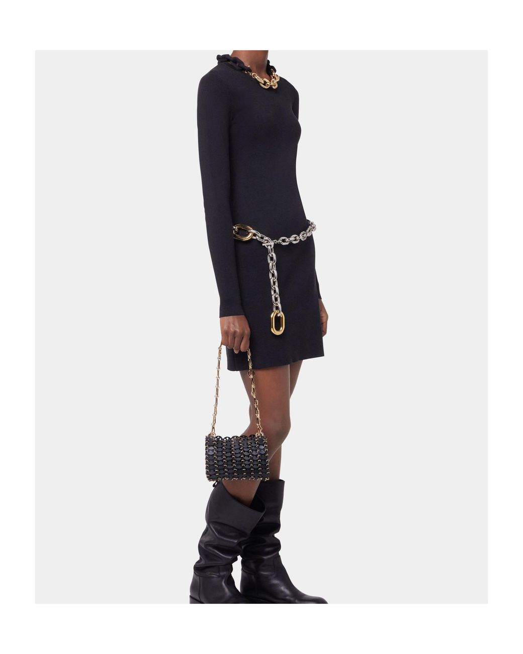 Rabanne Black Short Knitted Dress