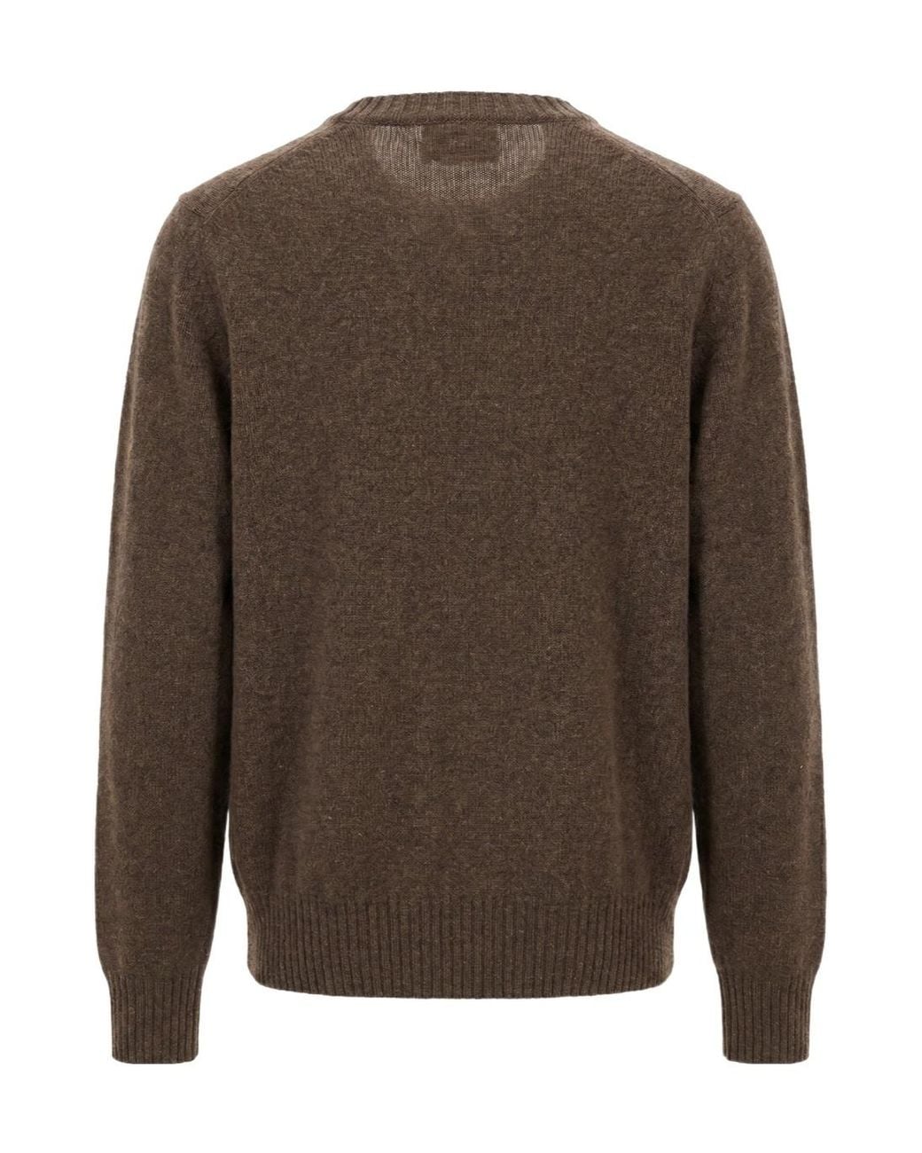 Malo Brown Cashmere Crew-Neck Sweater for men