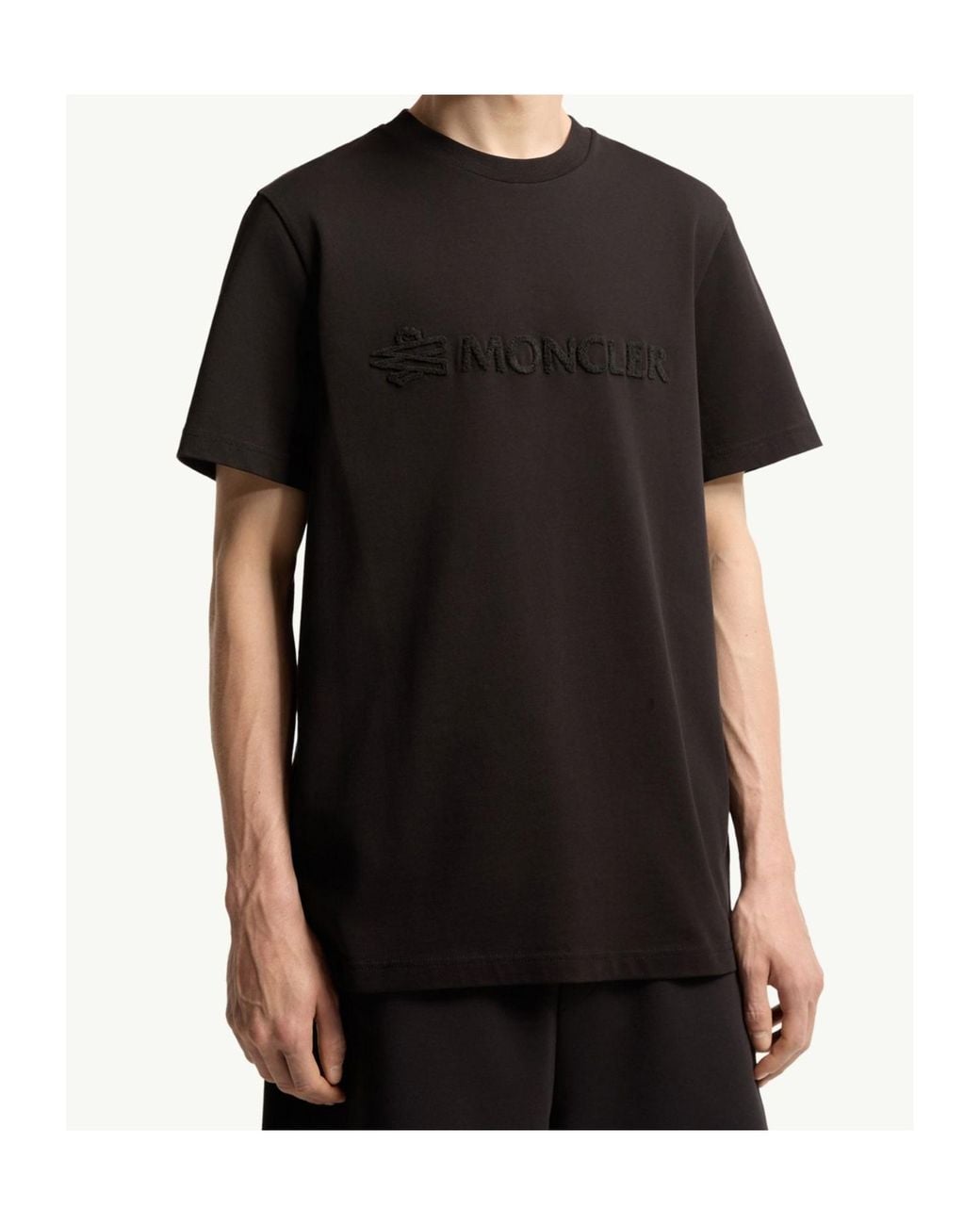 Moncler Black Logo Patch Crewneck T-Shirt for men