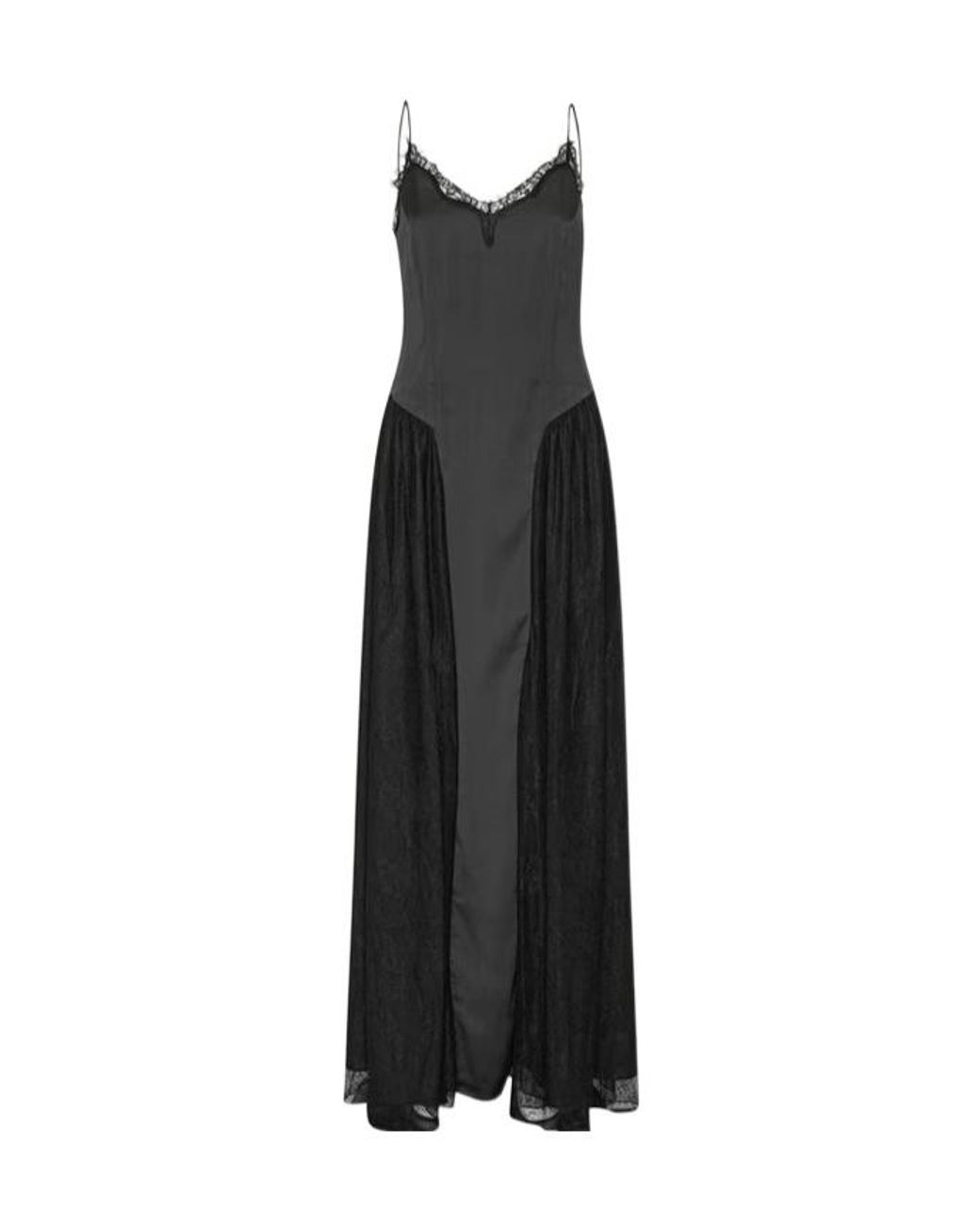 ROTATE BIRGER CHRISTENSEN Black Lacana Spaghetti Strap Dress