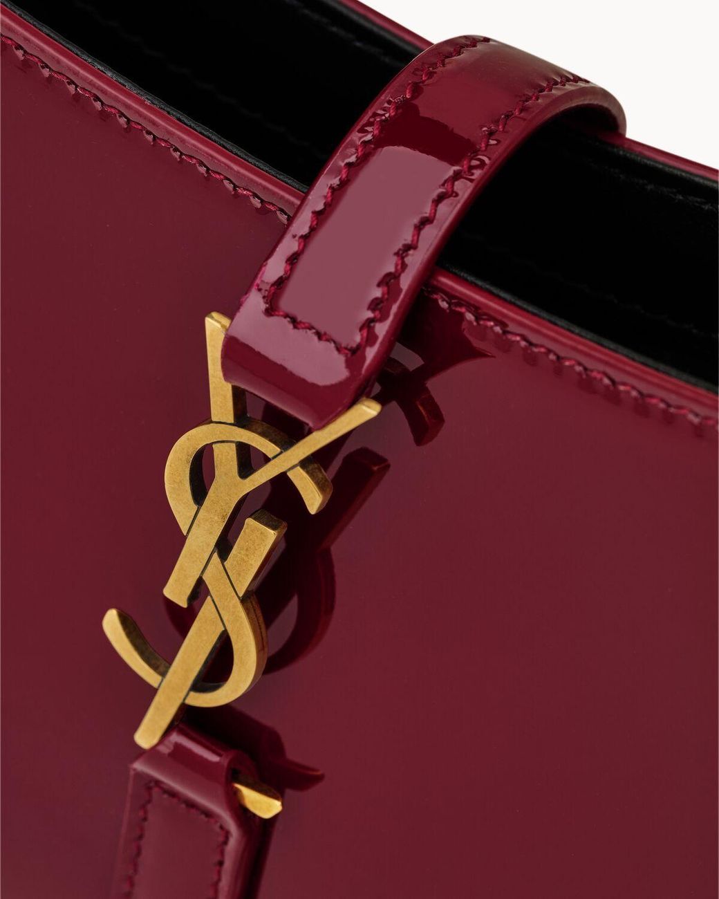 Saint Laurent Purple Le 5 À 7 Logo Plaque Mini Shoulder Bag