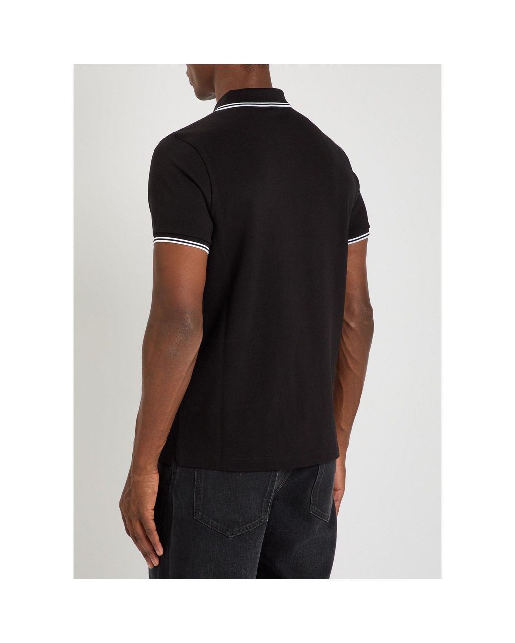 Moncler Black Short-Sleeved Polo Shirt for men
