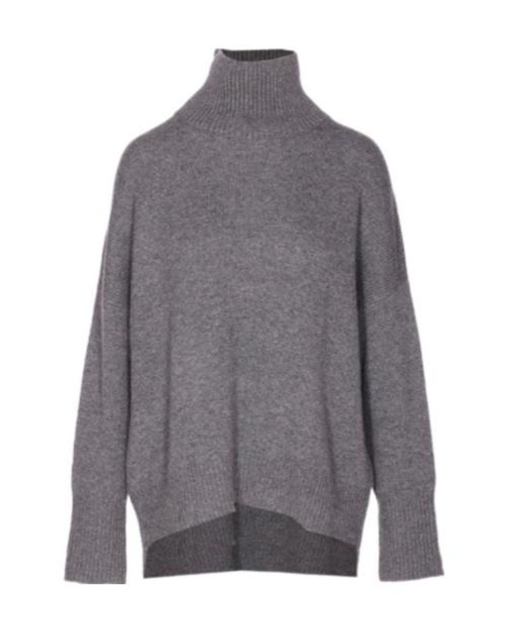 Lisa Yang Gray Heidi High Neck Sweater