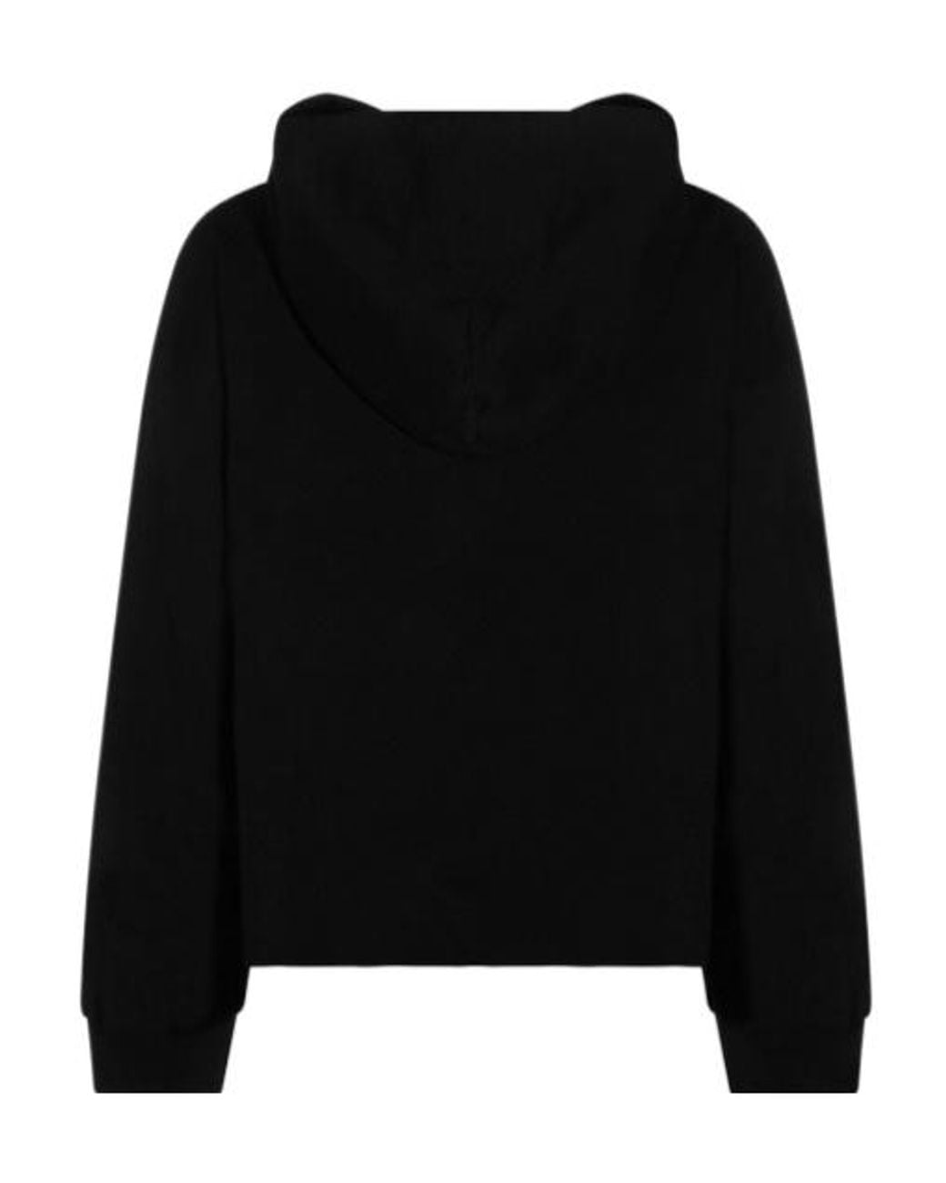 MM6 by Maison Margiela Black Drawstring Raw-Hem Hoodie