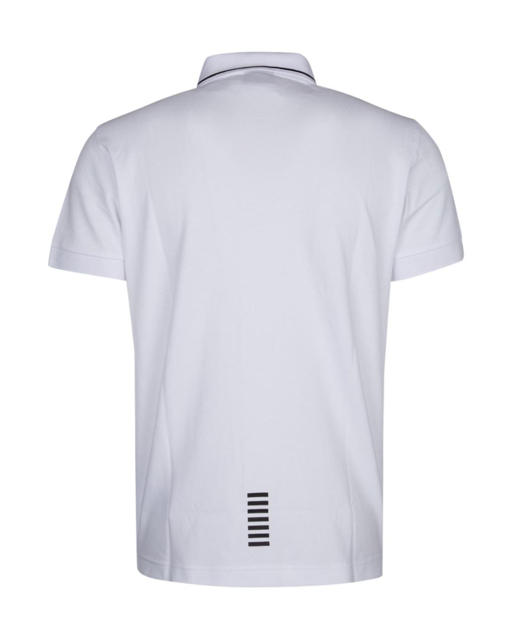 EA7 White Logo Printed Short-Sleeved Polo Shirt for men