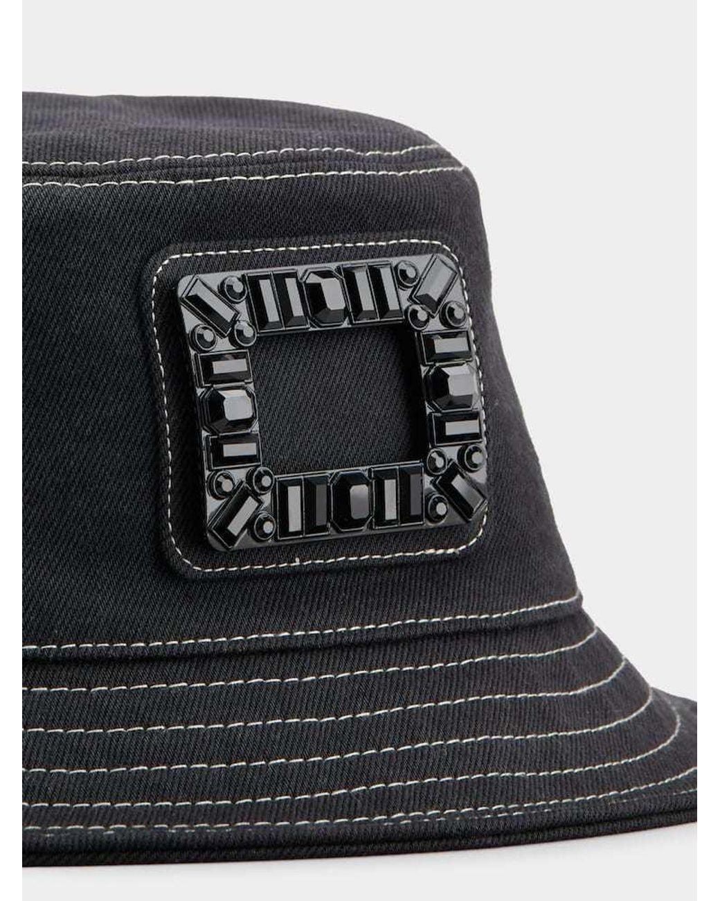 Roger Vivier Black Viv' Skate Bucket Hat