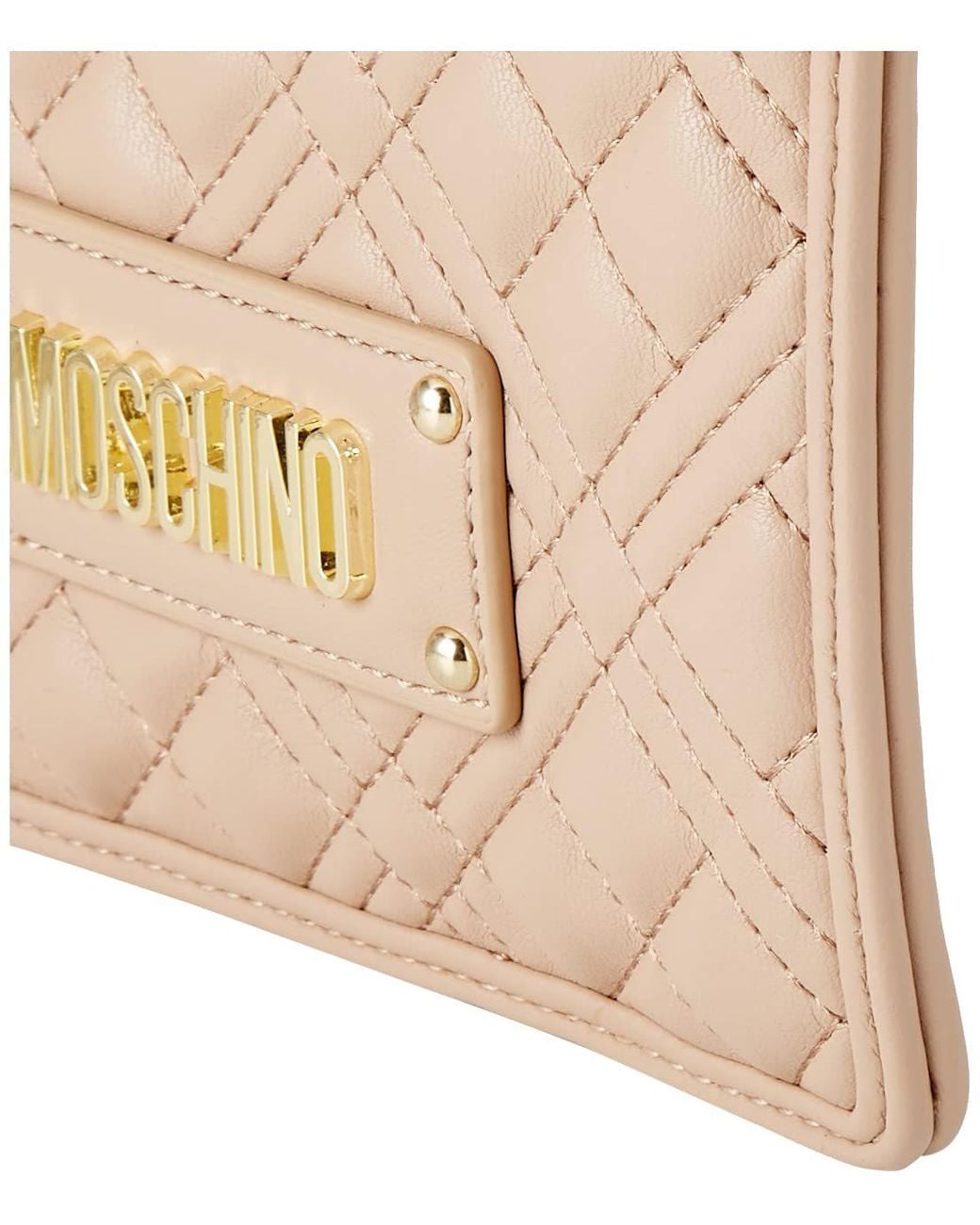 Moschino Natural Zippered Shoulder Bag