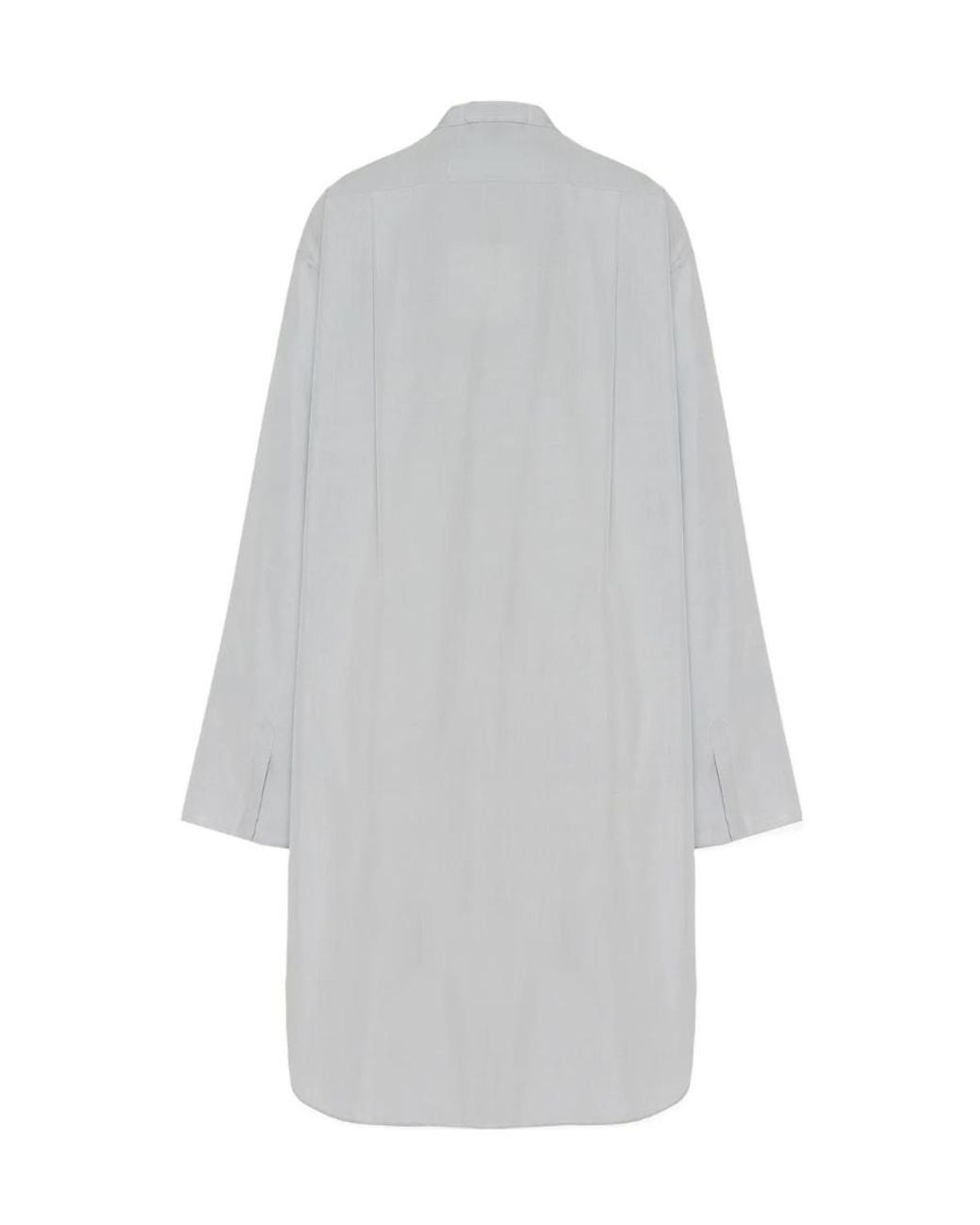 The Row White Long-Sleeve Silk Shirt