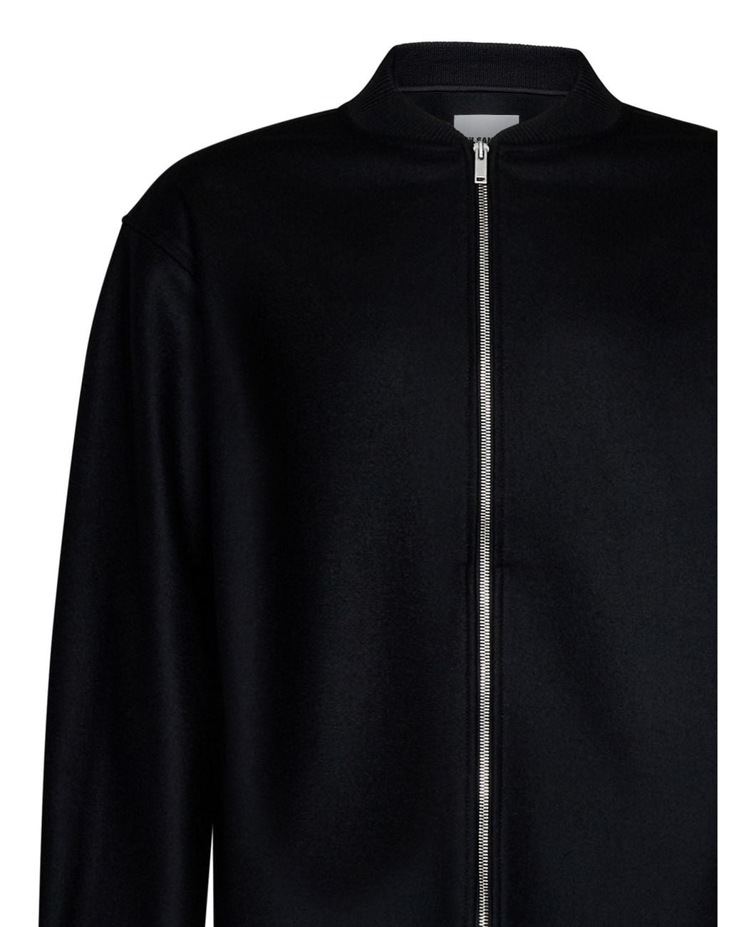 Jil Sander Black Zip-Up Long-Sleeved Bomber Jacket for men
