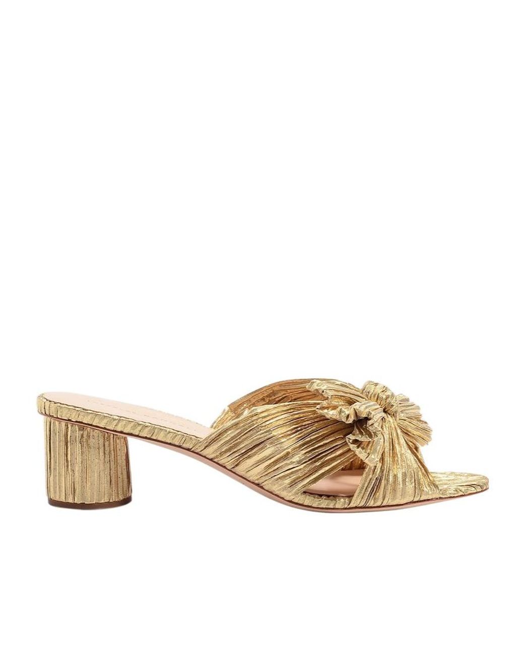 Loeffler Randall Natural Emilia Pleated Knot Mules