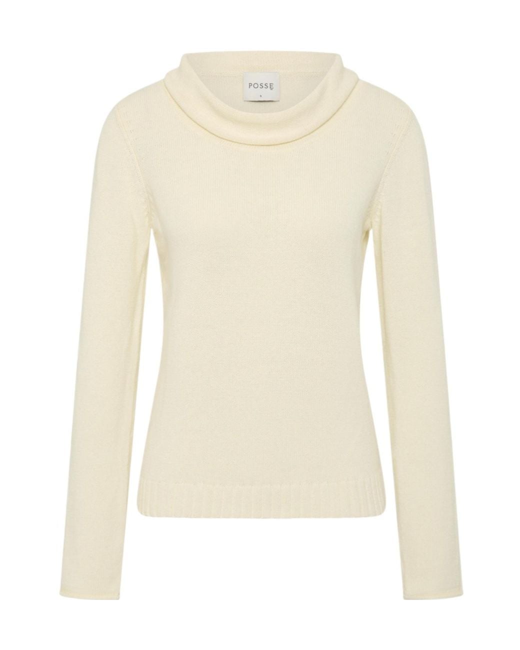 Posse White Teo Ribbed Turtleneck Knitted Sweater