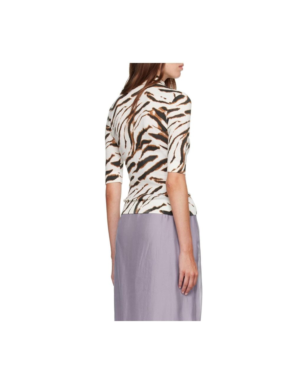 Ganni Multicolor Jacquard Pattern Polo Top
