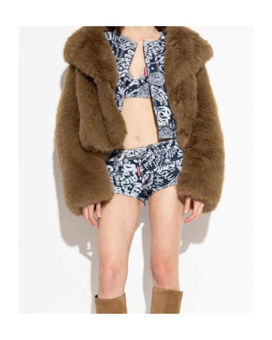 DSquared² Blue Pattern-Printed Denim Shorts