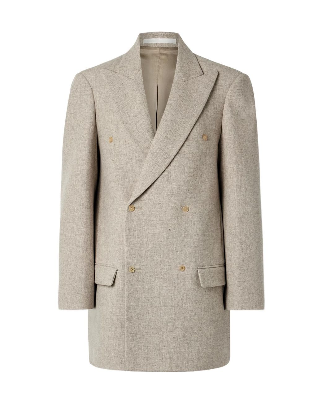 Carven Natural Double-Breasted Wool Blazer