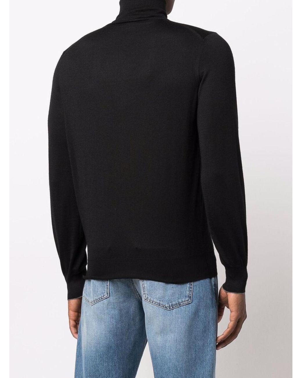 Brunello Cucinelli Black Turtleneck Knitted Jumper for men