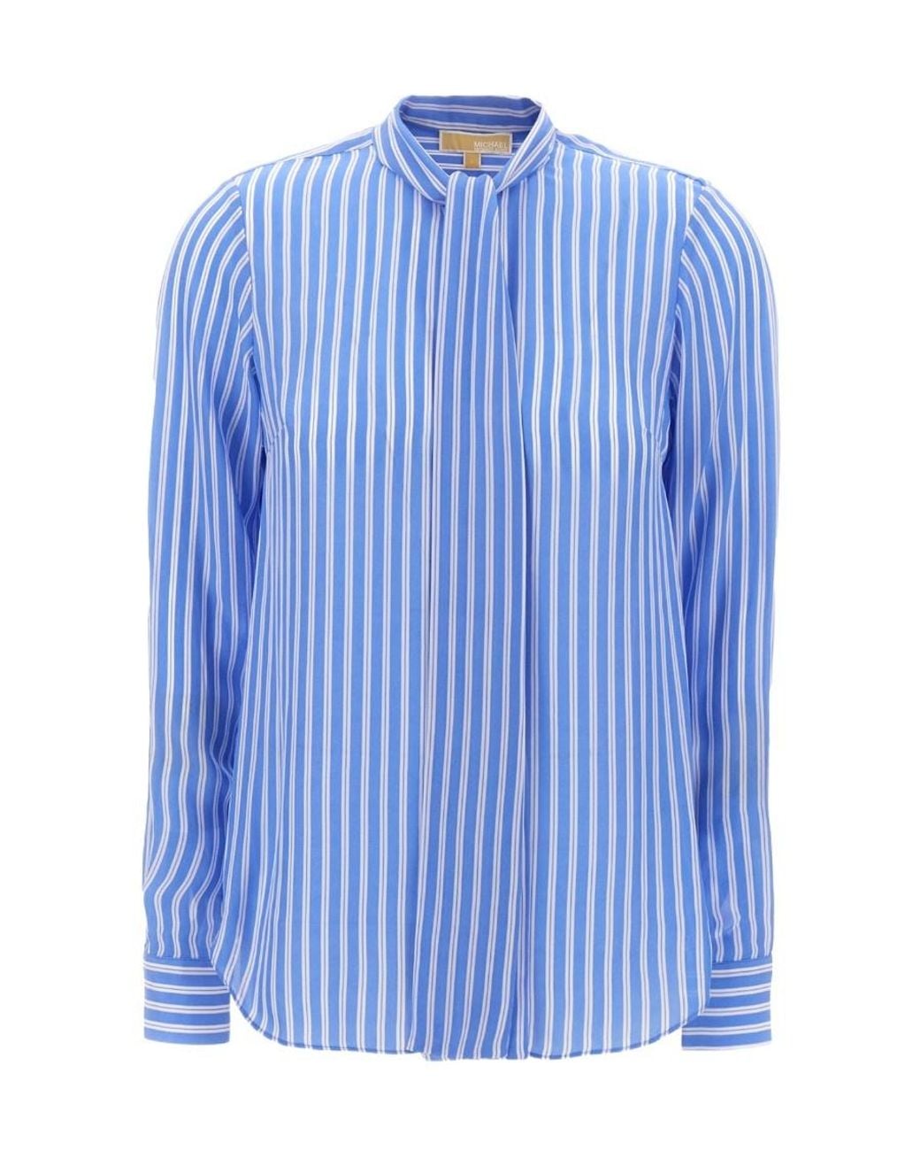 Michael Kors Blue Silk Blend Printed Blouse