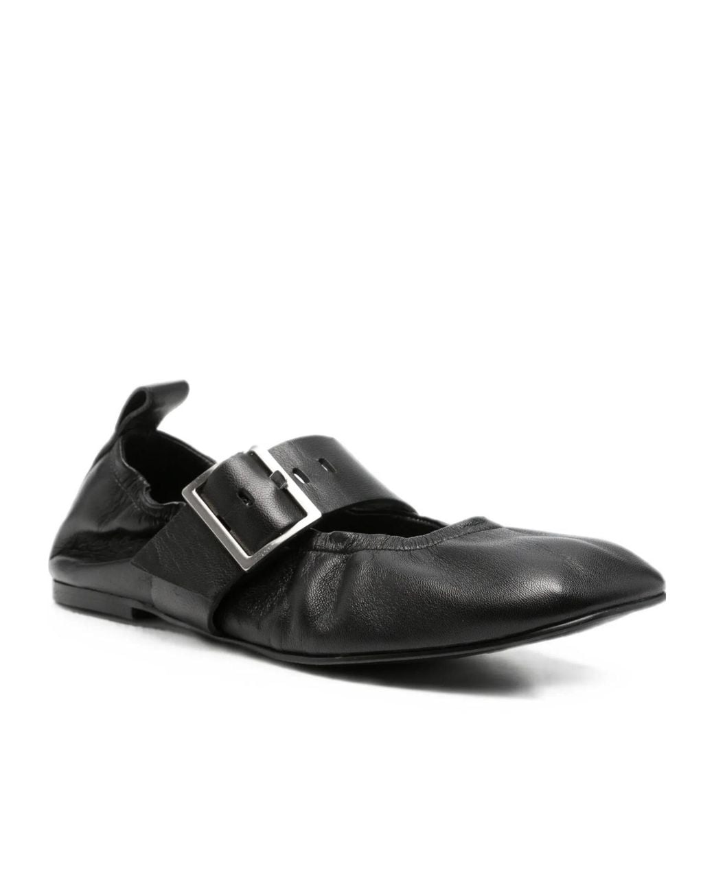 Alohas Black Sarea Buckle-Strap Ballet Flats
