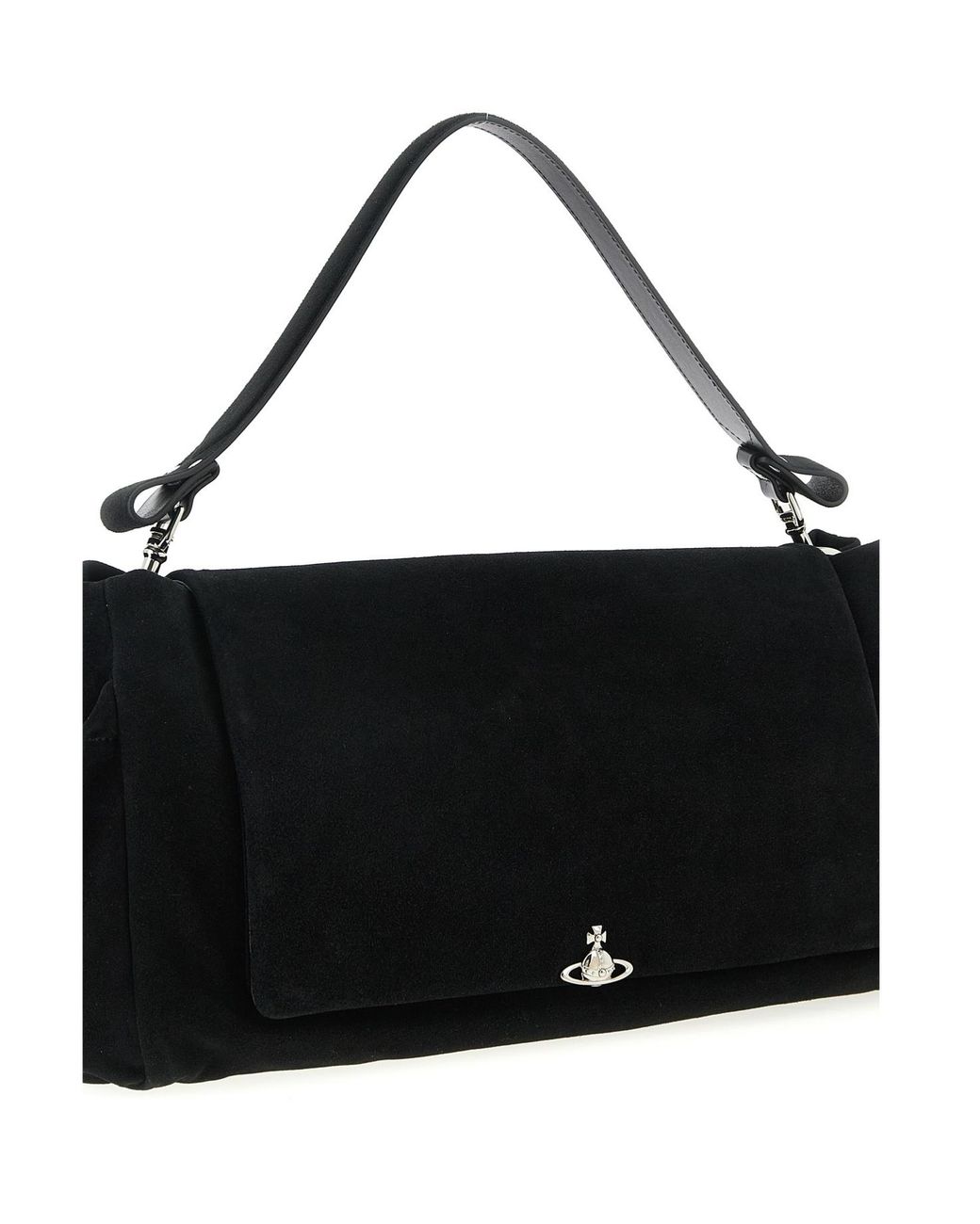 Vivienne Westwood Black Logo Plaque Top Handle Shoulder Bag