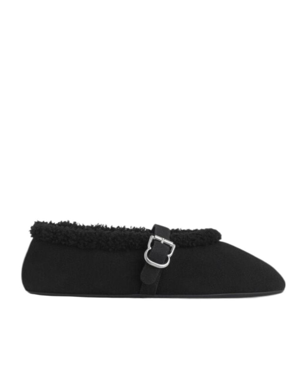 Alaïa Black Buckle-Detail Ballet Flats