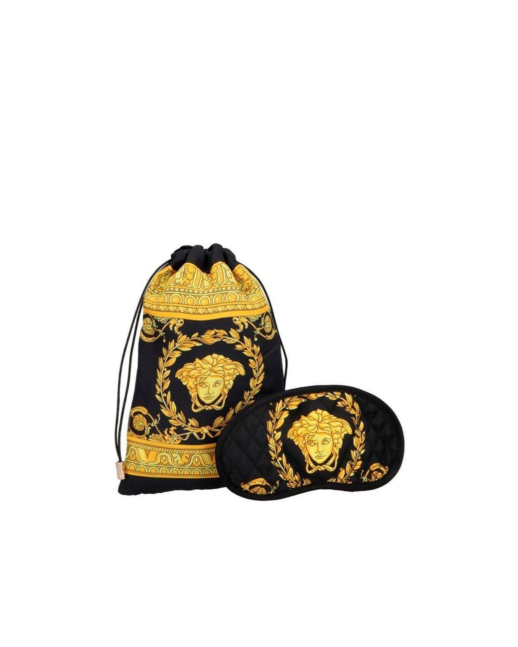 Versace Multicolor Baroque Printed Quilted Eye Mask for men