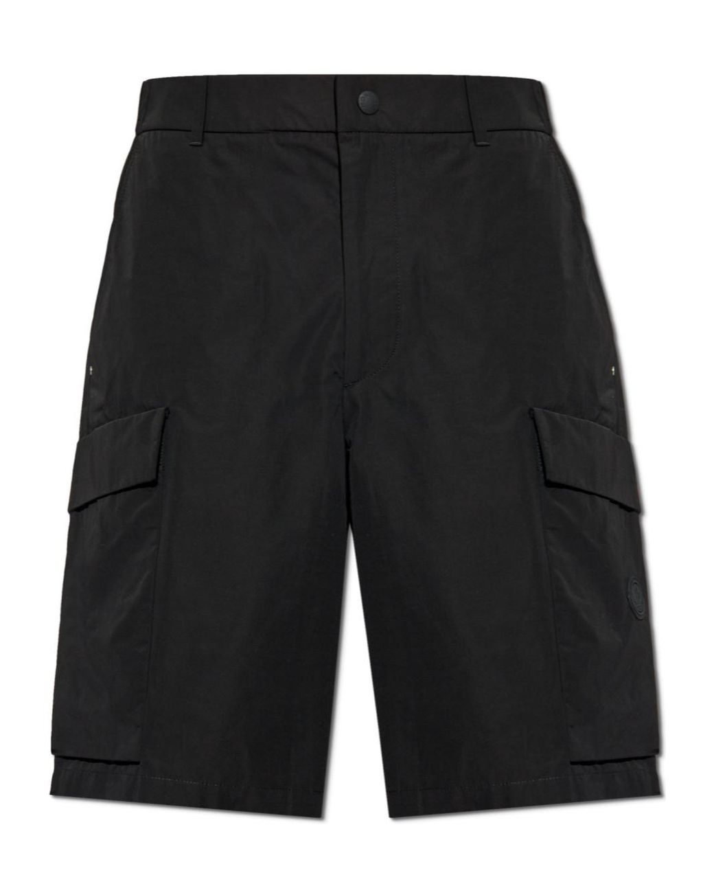 Moncler Black Logo Patch Cargo Shorts for men