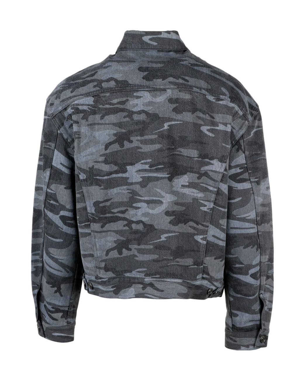 Balenciaga Gray Camo Print Denim Jacket for men