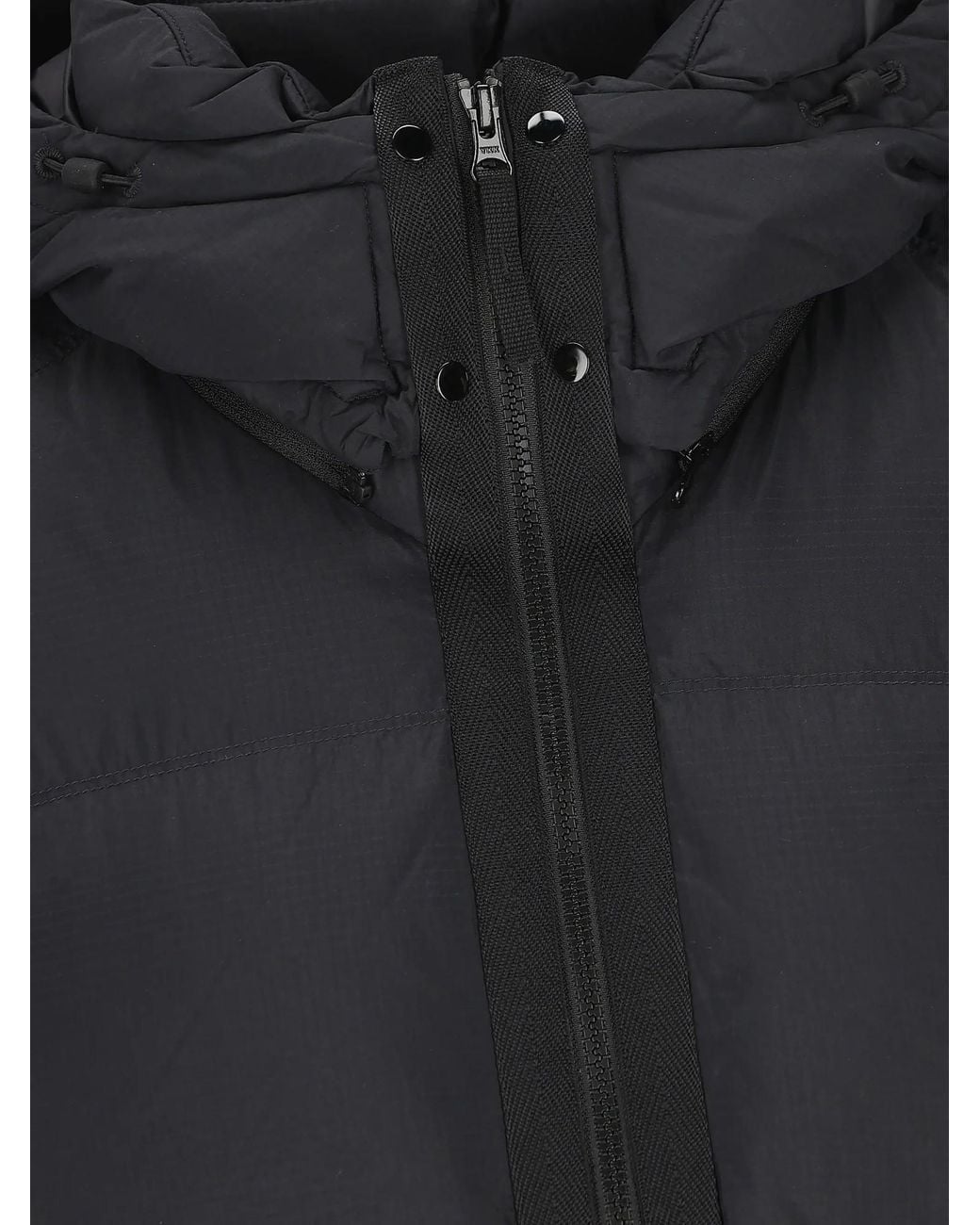 Stone Island Black Hooded Puffer Down Jacket for men