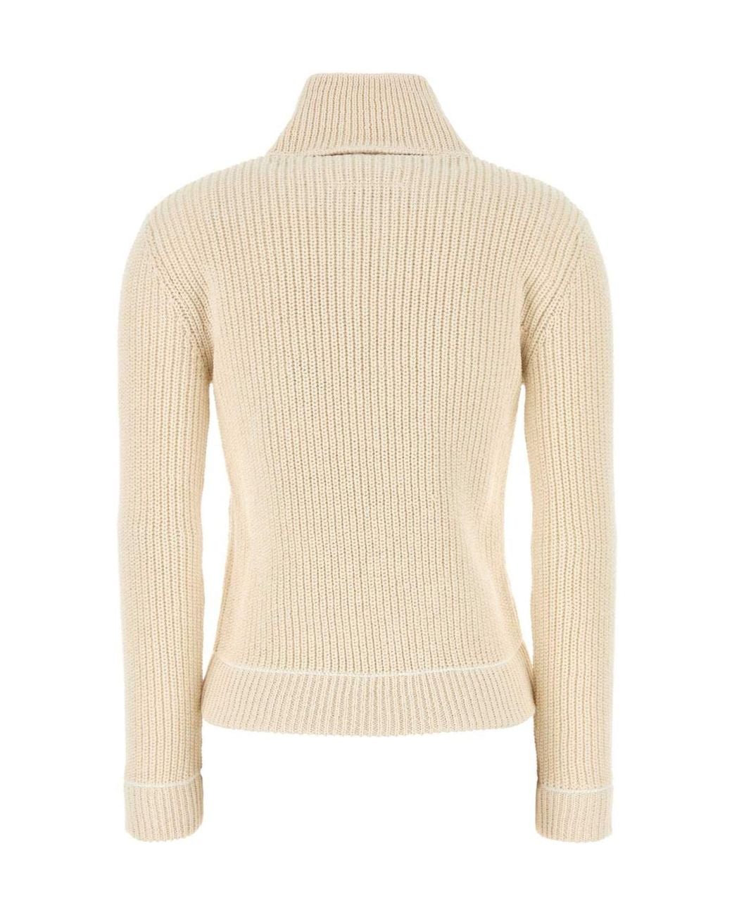 MM6 by Maison Margiela Natural High Neck Cardigan