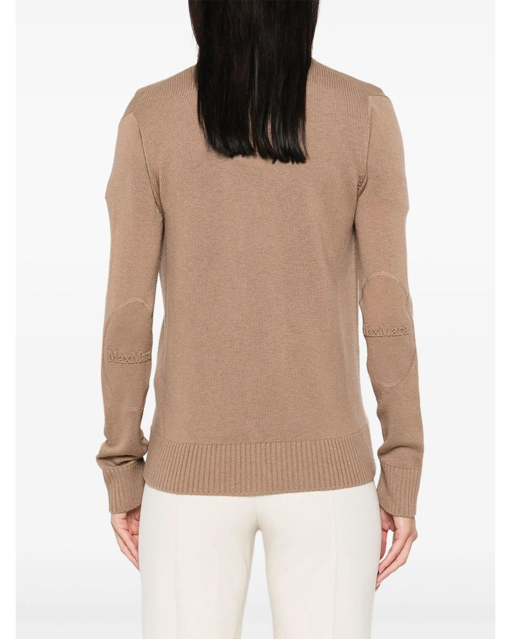 Max Mara Natural Apollo V-Neck Button-Up Cardigan