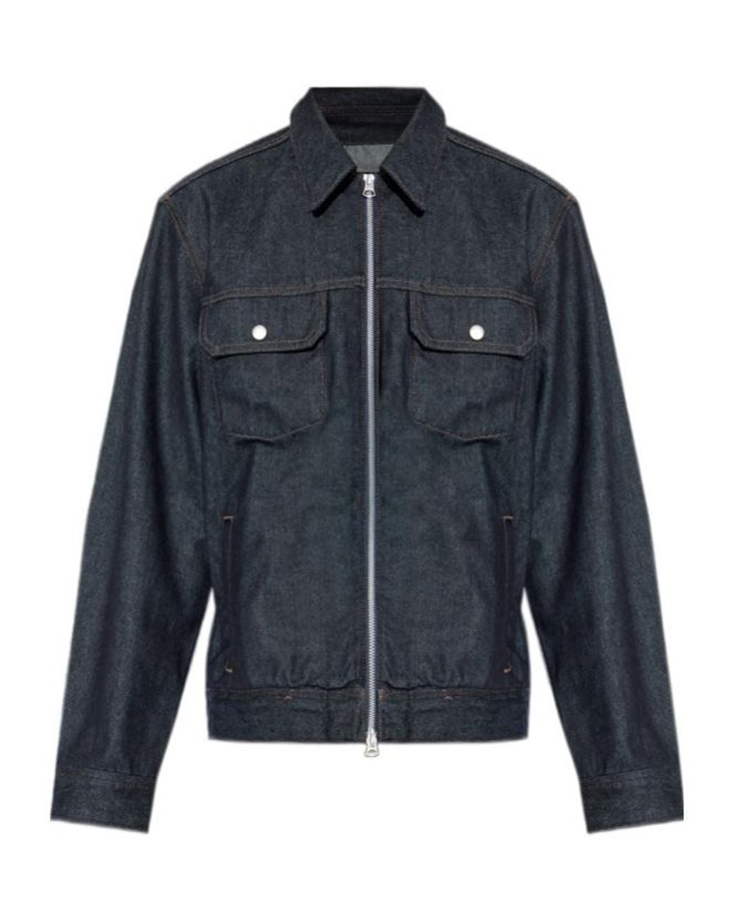 Rag & Bone Blue Zip-Up Denim Jacket for men