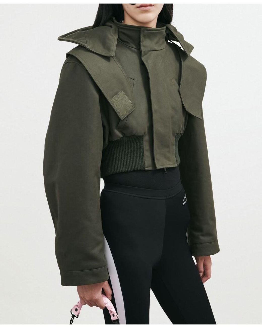 Balenciaga Green Cropped Military Parka