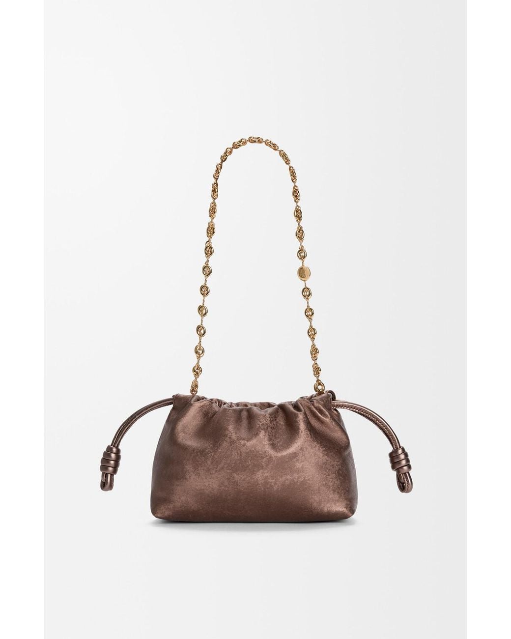 Loewe Brown Mini Flamenco Clutch Bag