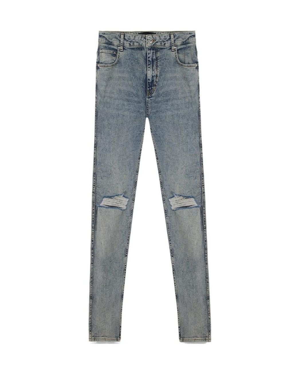 Represent Blue Distressed Jeans for men