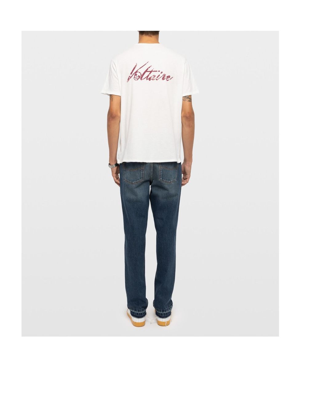 Zadig & Voltaire White Monastir Notched T-Shirt for men