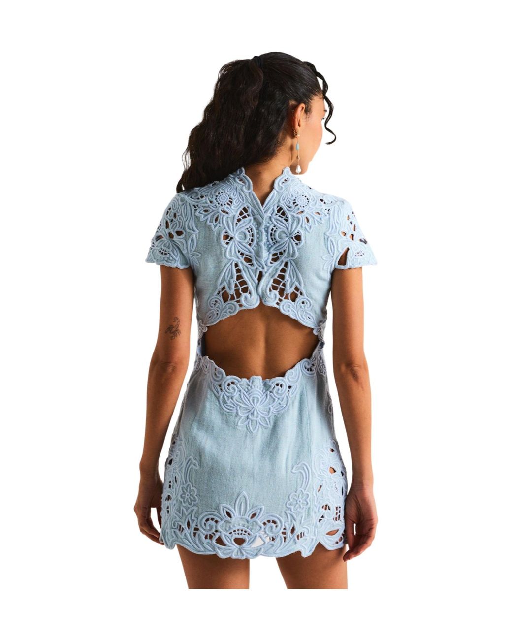 Cult Gaia Blue Fitted Short Dress