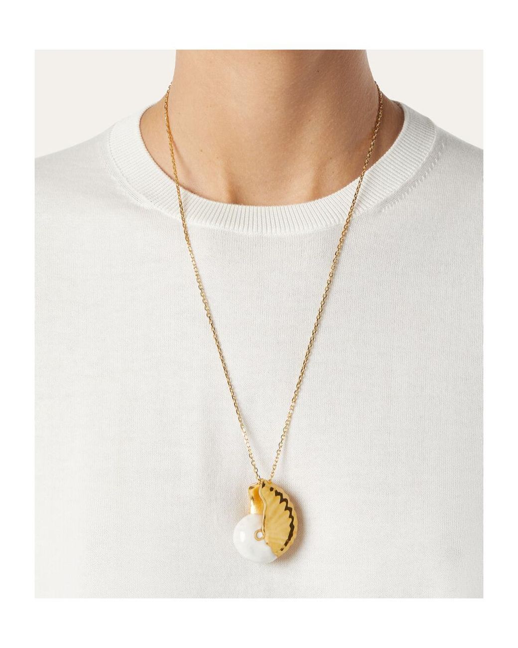 Loro Piana Metallic Shell Necklace