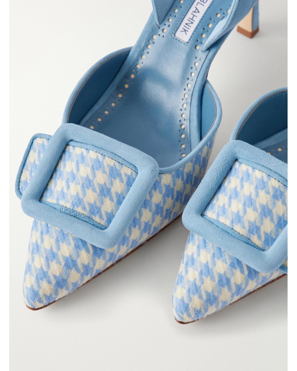 Manolo Blahnik Blue Spliced High Heels