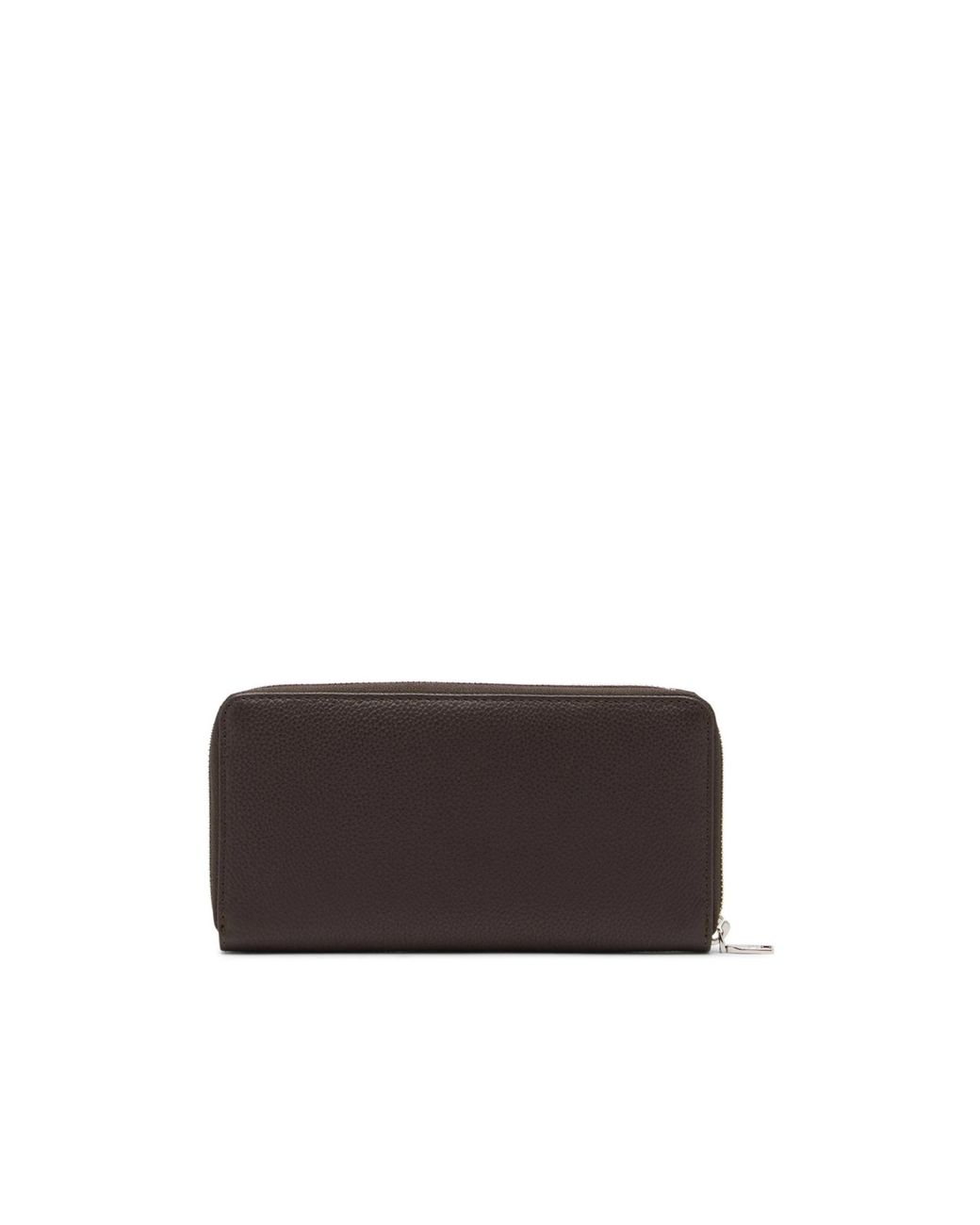DIESEL White Continental-Zip-L Logo Plaque Wallet for men