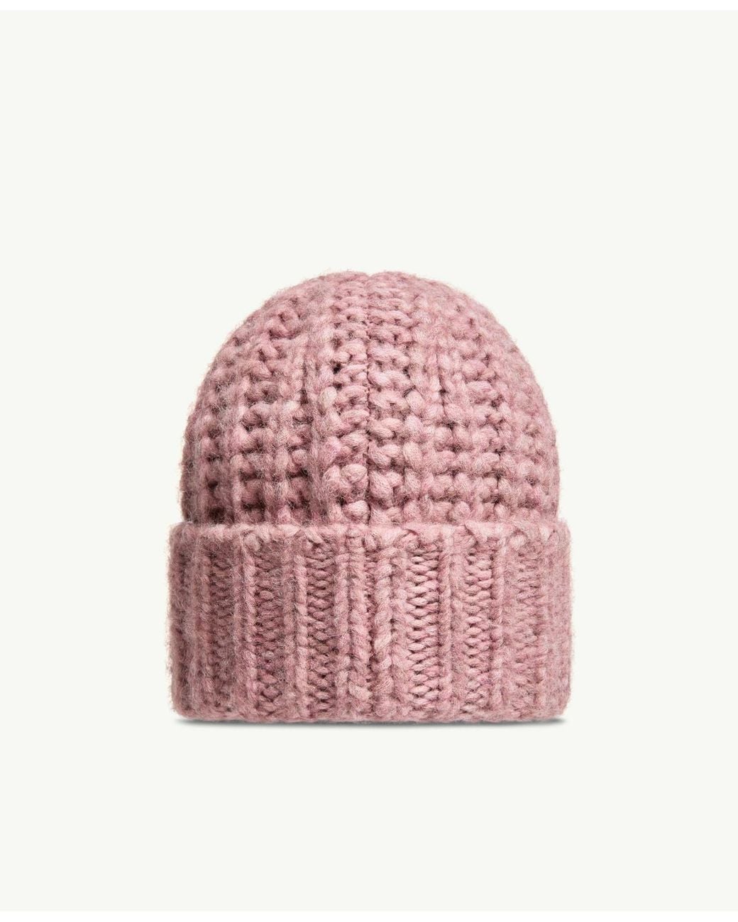 Moncler Pink Alpaca Blend Rib Knit Beanie
