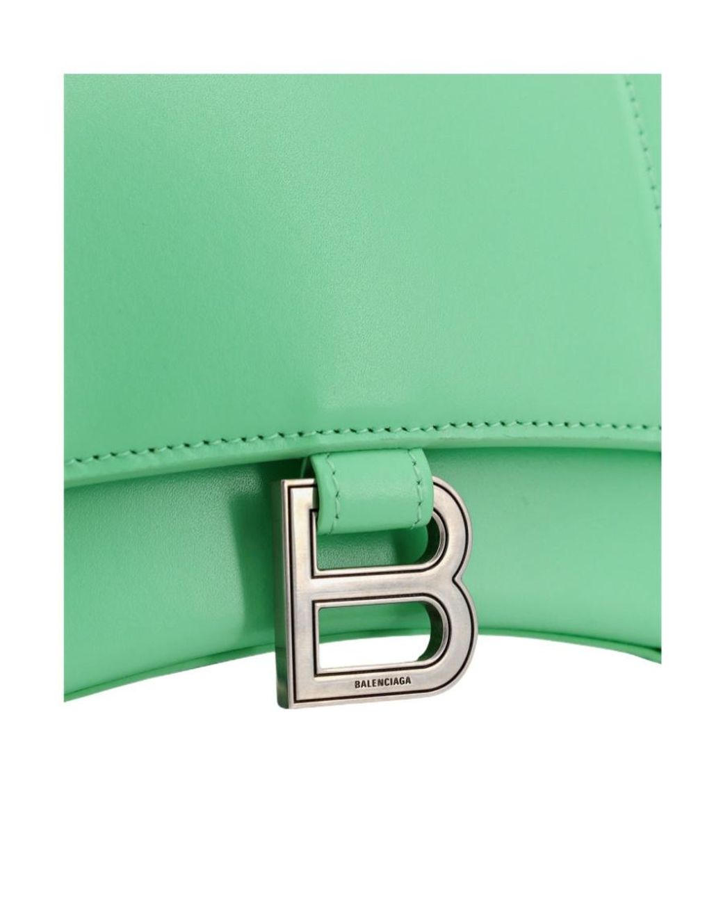 Balenciaga Green Leather Handbag With Adjustable Shoulder Strap