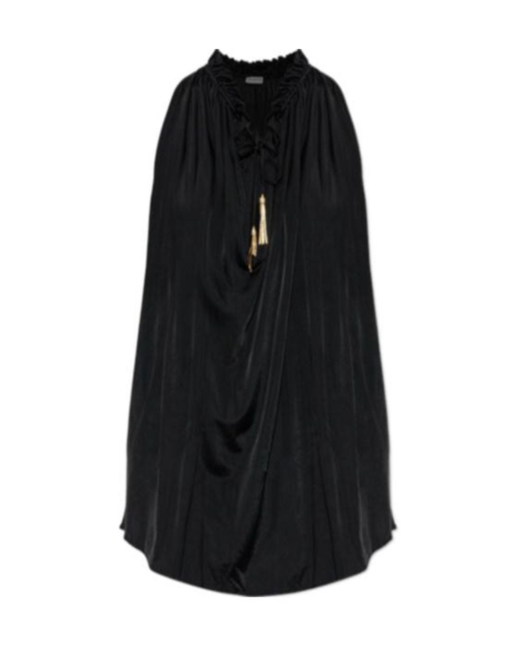 Balmain Black Ruffled Halterneck Top