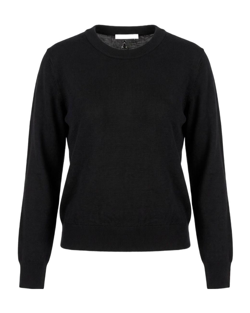 Patrizia Pepe Black Crew-Neck Long-Sleeve Sweater