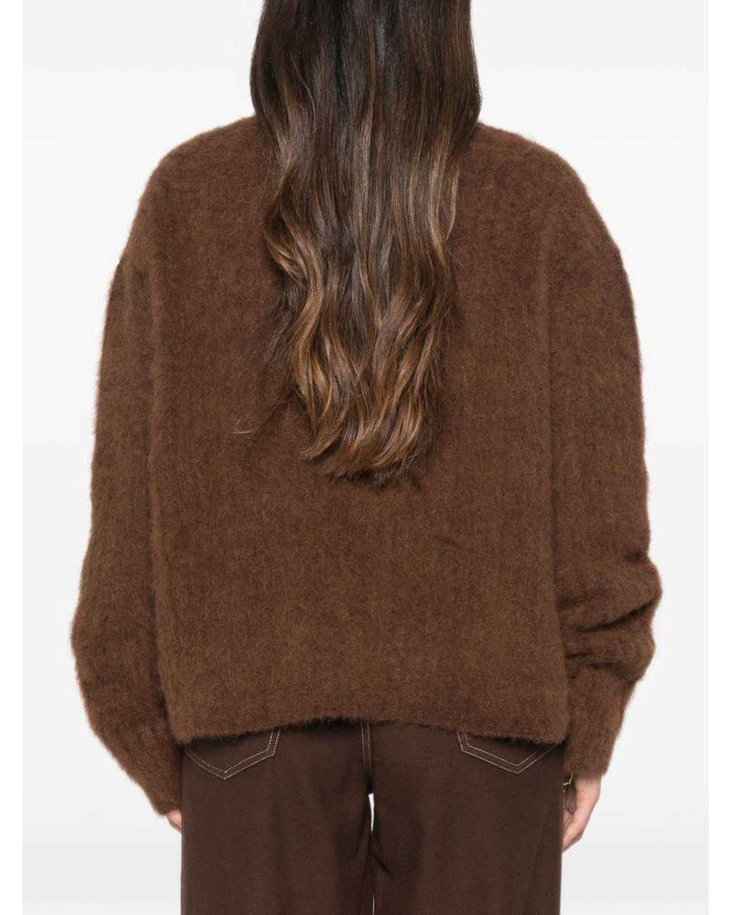 Uma Wang Brown Oversized Polo Sweater
