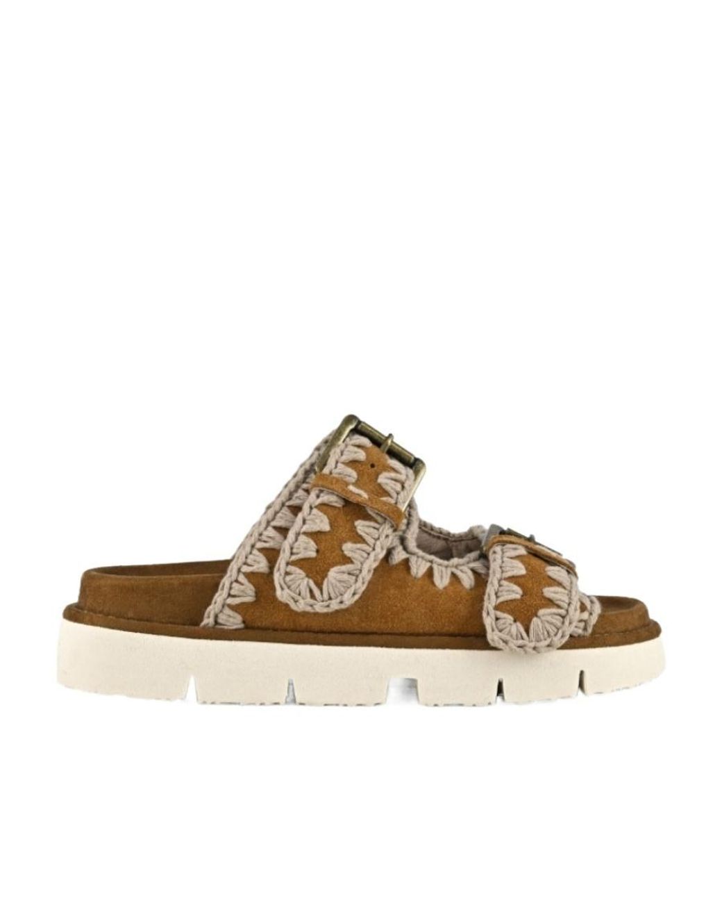 Mou Brown Suede Sandals
