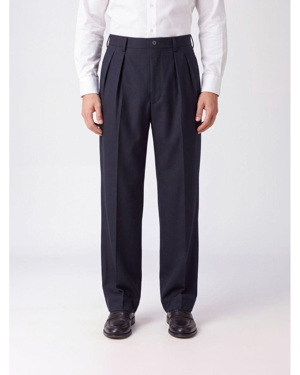 Comme des Garçons Blue High-Waisted Wide-Leg Trousers for men