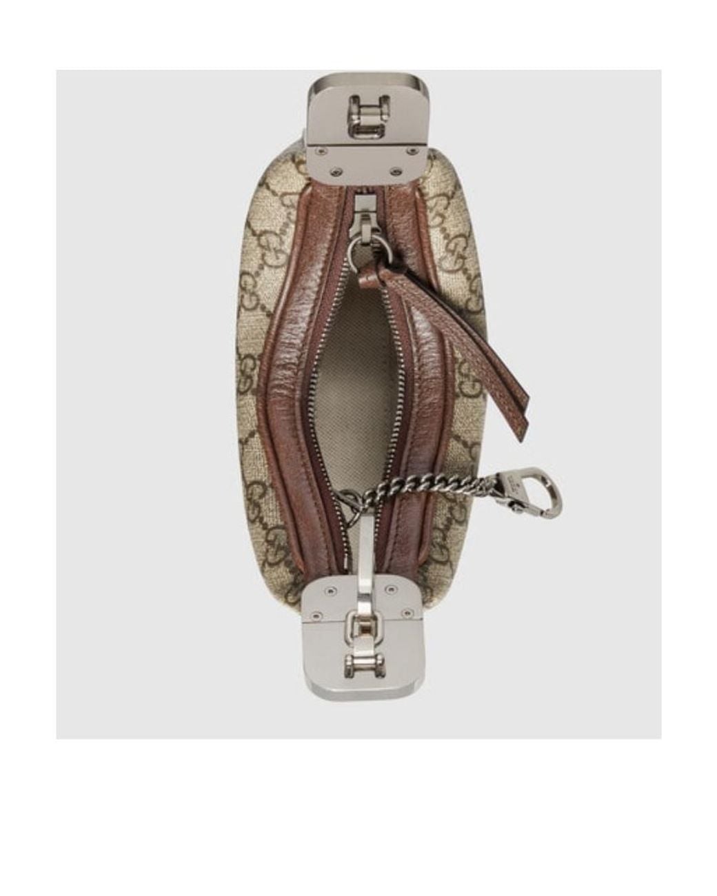 Gucci Gray Mini Gg Supreme Attache Zipped Shoulder Bag