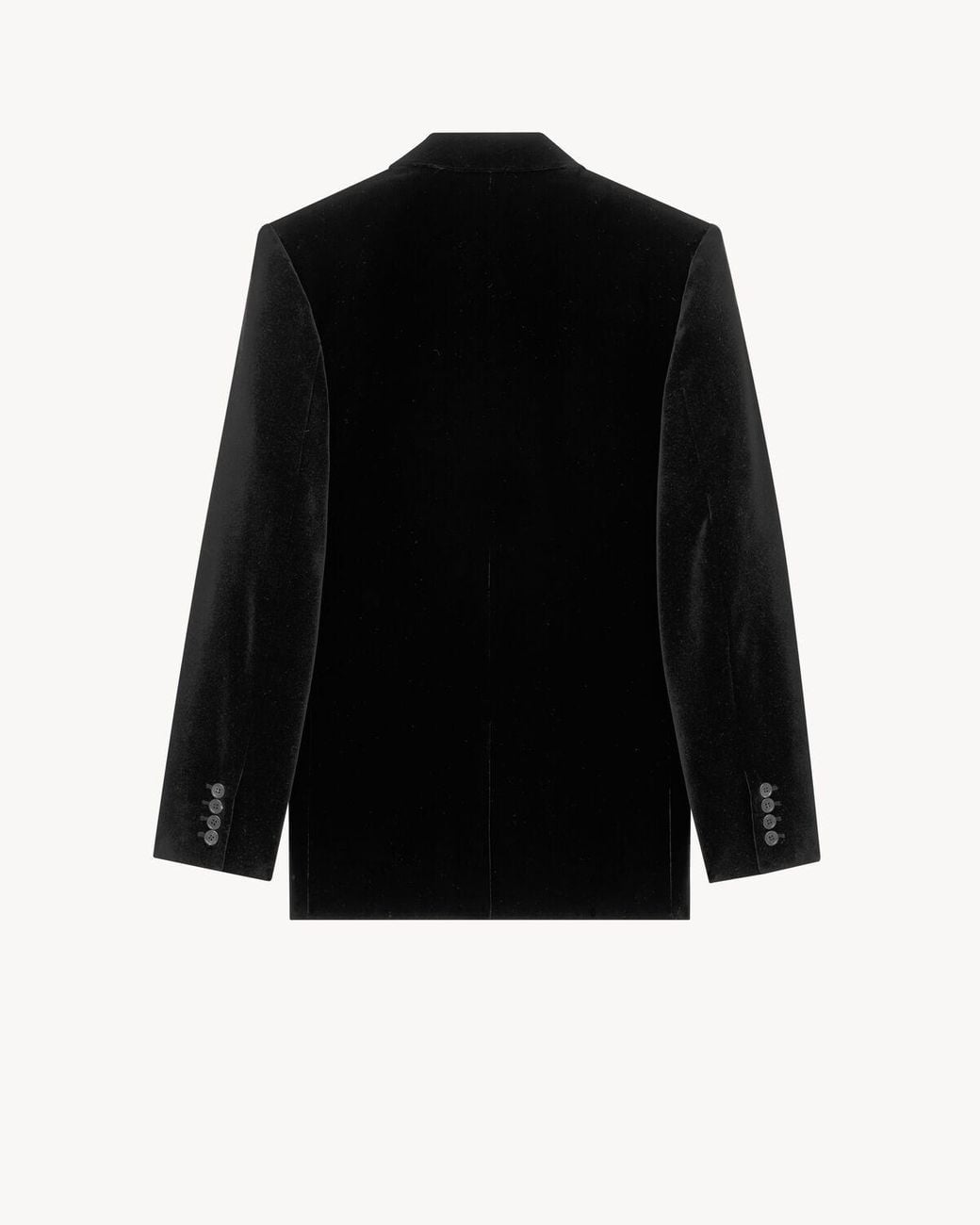 Saint Laurent Black Cassandre Double-Breasted Velvet Jacket
